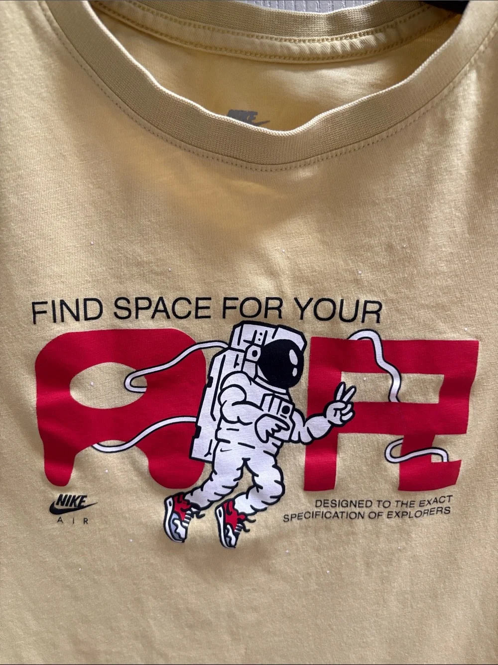 Bundle Nike Air Kids Olive Green Logo Tee & Yellow Space Graphic Tee